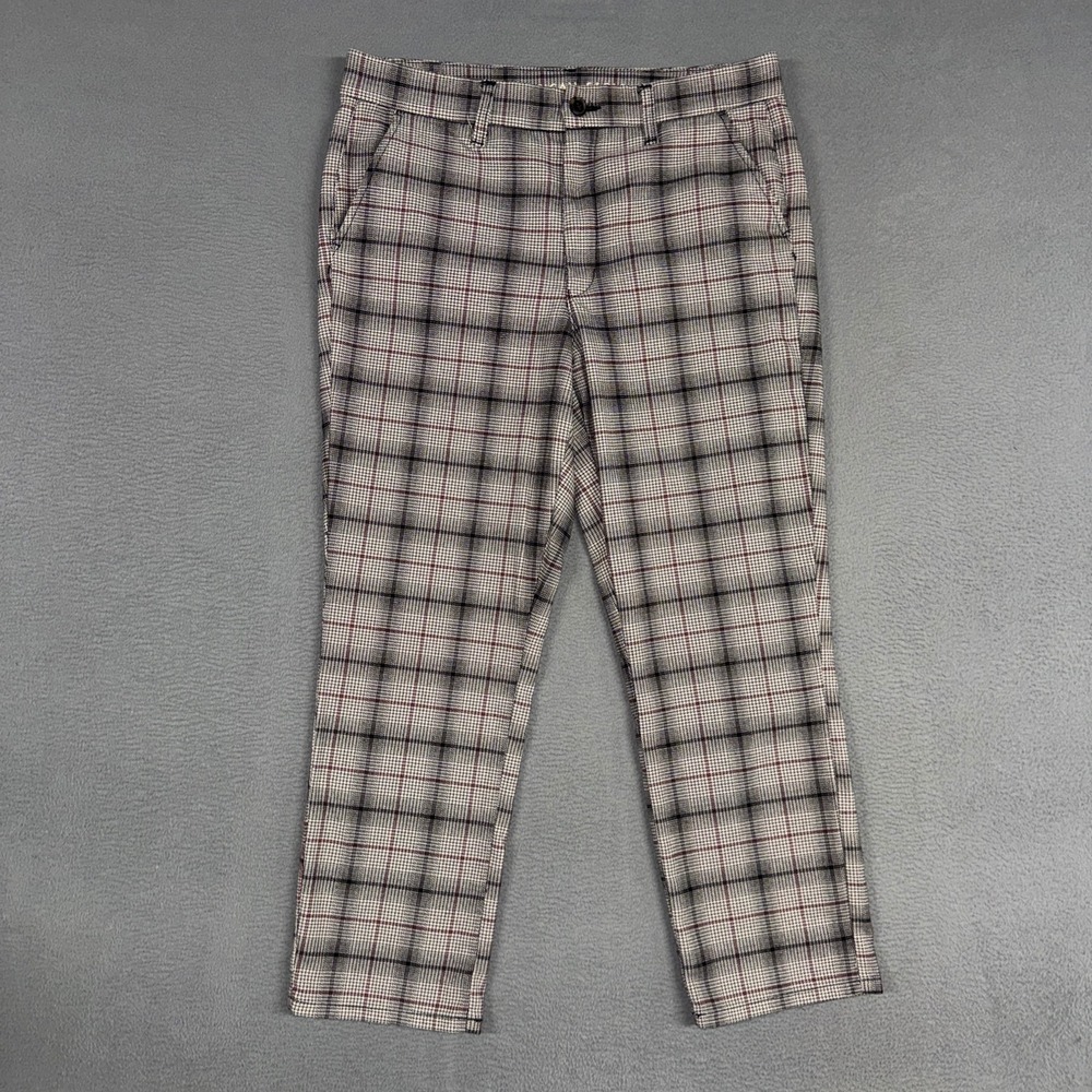 American Eagle Pants Womens 14 Gray Plaid Super Hi-Rise Skinny Trouser Stretch